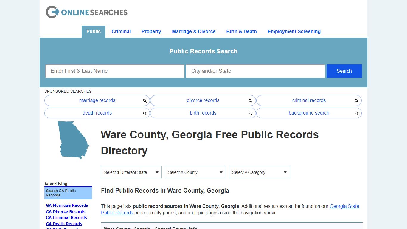 Ware County, Georgia Public Records Directory